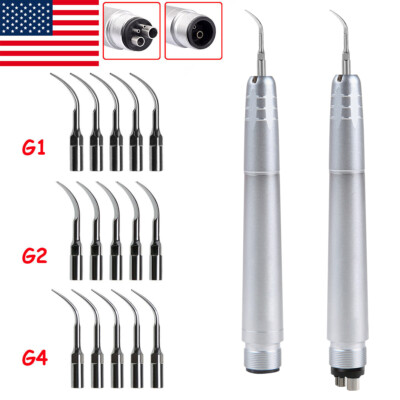 Dental Ultrasonic Air Perio Scaler Handpiece Hygienist 2/4 Hole With 3 Tips USA