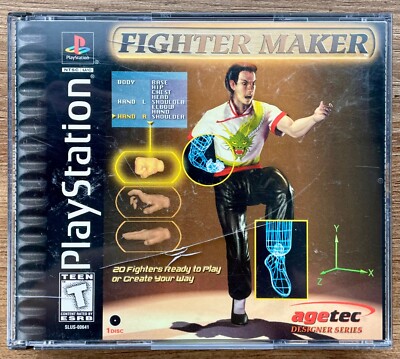 Fighter Maker PS1 Playstation Sony w/ Manual CIB Tested