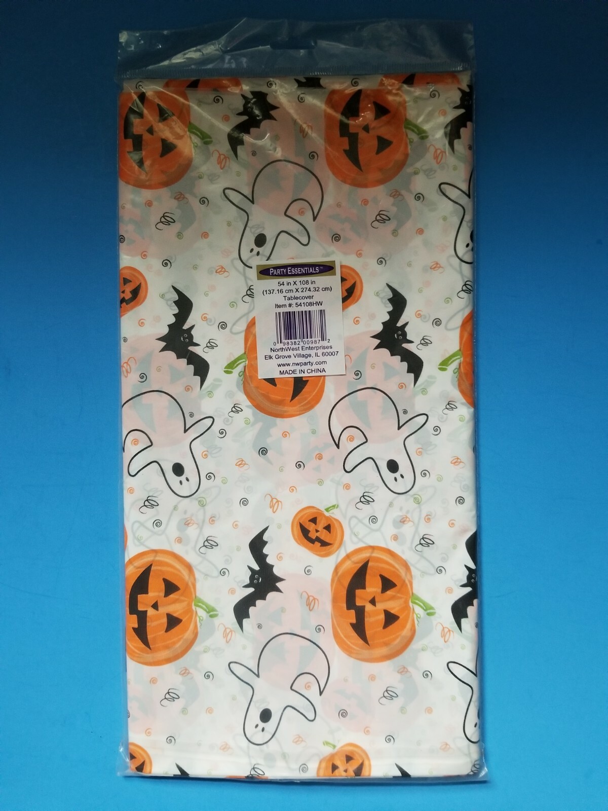  Party Essentials 54in.x108in. Rectangular Plastic Table Cover Halloween New