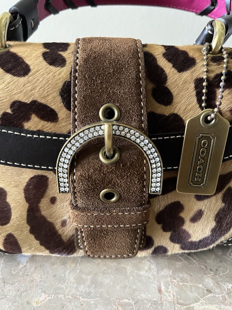 COACH Madison Ocelot Haircalf Top Handle Party Evening Purse COACH Madison Ocelot Haircalf Top Handle Party Evening Purse