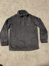 PATAGONIA LOS GATOS 1/4-ZIP FLEECE PULLOVER GIRLS' Size L 12 Gray