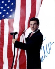 STEPHEN COLBERT Signed Autographed 8x10 AMERICAN FLAG Photo
