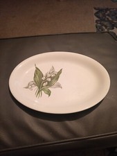 One Oval Shaped Vintage Crown Pottery Lily of the Valley 12" plates