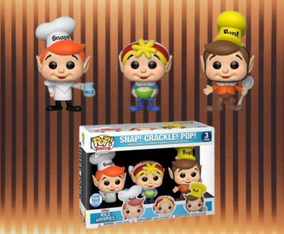   Funko Pop Kellogg´s Rice Krispies Vinyl Figur 3er Pack SNAP CRACKLE POP NEU  