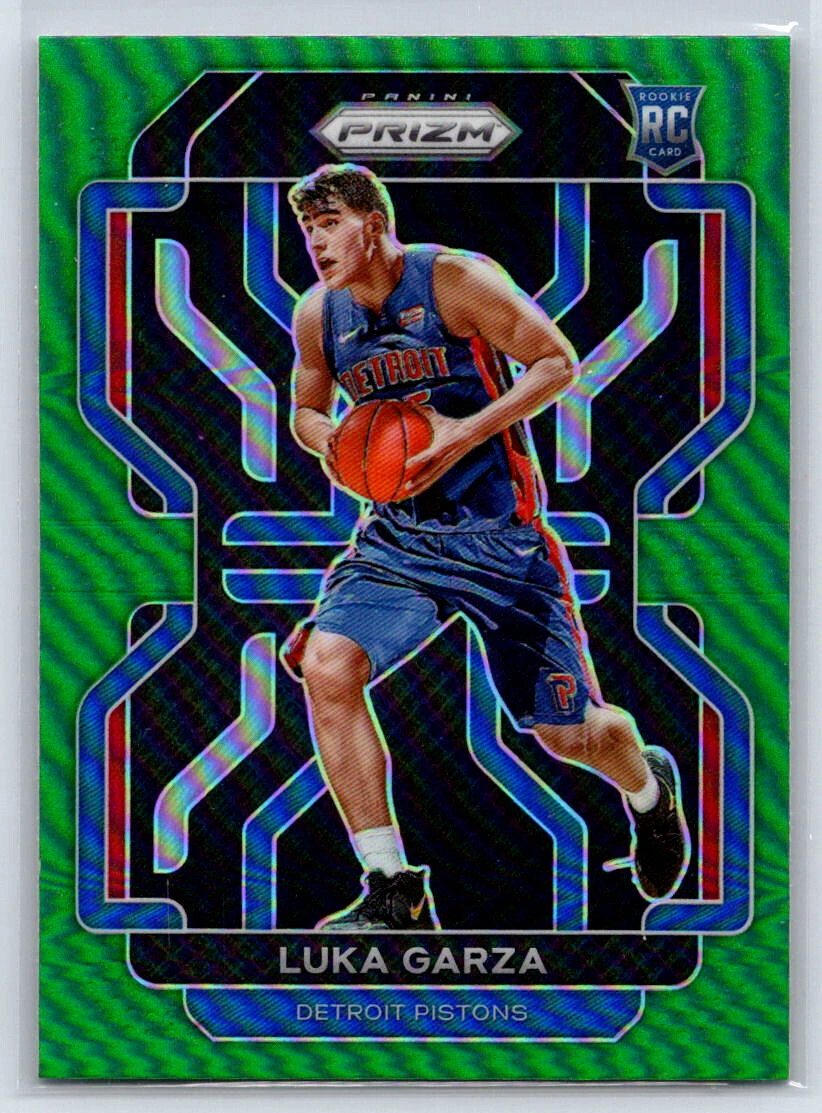 2021-22 Panini Prizm Luka Garza #303 Green Detroit Pistons