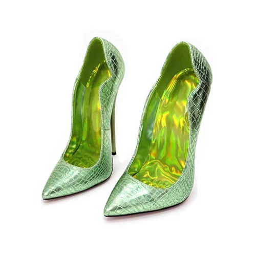 Super High Heels Women's Patent Leather Stiletto Pointed Toe Sexy Shoes Pumps - Picture 9 of 18