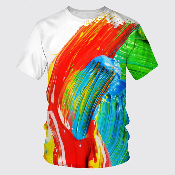 T-shirt à Manches Courtes Noël Motif 3D Père Noël Et Renne - Unisexe Adulte, Neuf Avec étiquettes