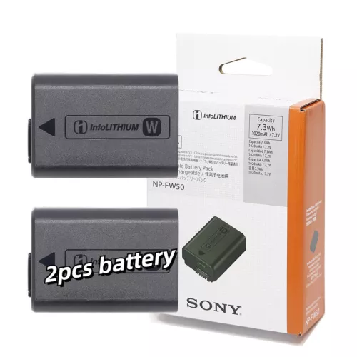2Pcs Genuine Sony NP-FW50 Battery For Sony a7r2 s2 a6100 A5100 nex7 a6300 a6000