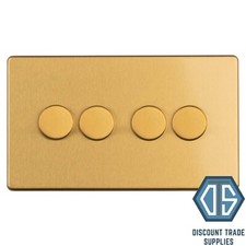 Antique Gold Screwless Switches Sockets Flat Concealed Plate Brushed Satin Brass
