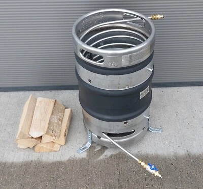 DIWA GBR Calefacción de piscina ACERO INOXIDABLE tonel de fuego espiral tubo de acero inoxidable 12x1mm 15m Gardena conexión