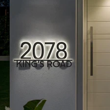 Custom Illuminated Backlit House Numbers Address Sign LED House Numbers