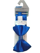 New Kilburne Finch Pre-tied Bow Tie & Pocket Square Royal Blue Formalwear Luxury