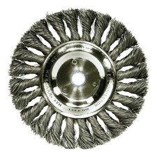 Standard Twist Knot Wire Wheel, 6 in D x 1/2 in W, .016 in Steel Wire, 9,000 rpm