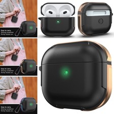 For AirPods 4/4 ANC /Pro/Pro2/3/2/1 Metal Frame Hard Case Cover  Keychain Clip
