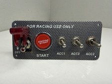 Carbon Ignition Switch Panel Engine Start Push Button Led 12v Toggle Racing Car