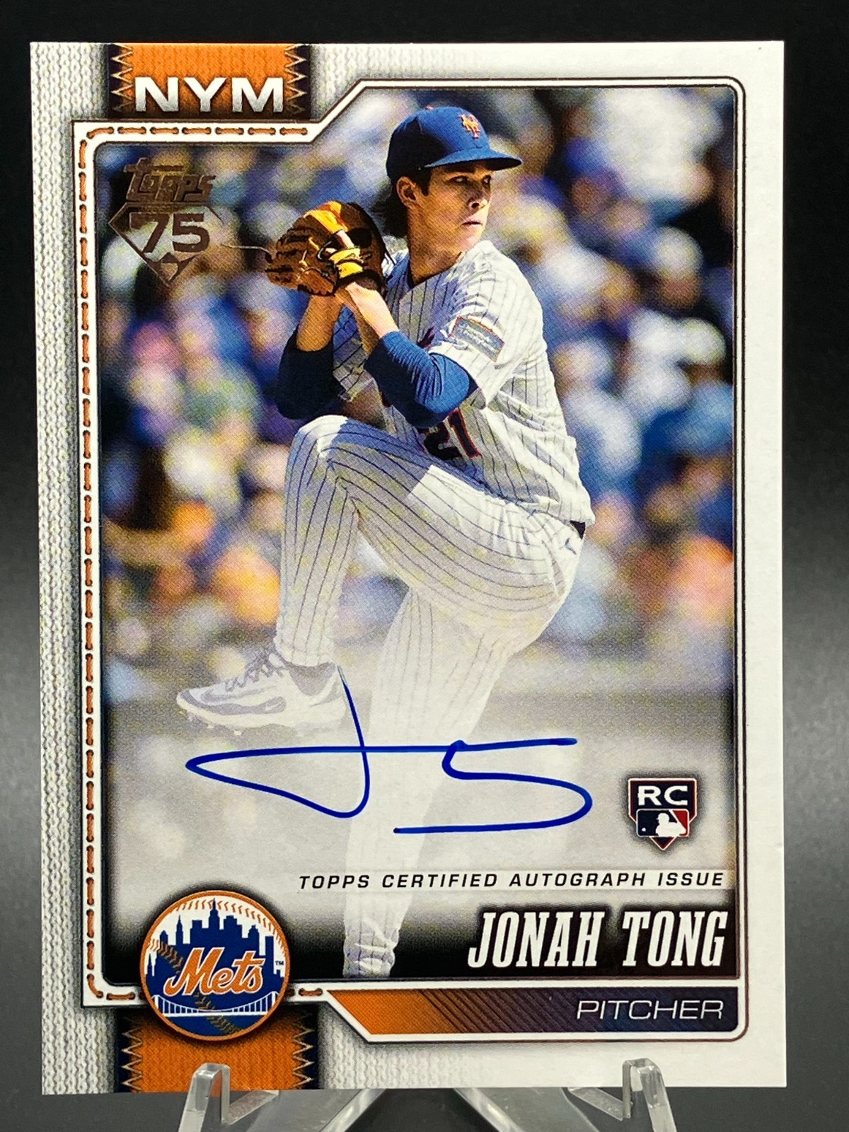 Jonah Tong 2026 Topps Series 1 Real One On-Card Auto RC Rookie Card #4 Mets