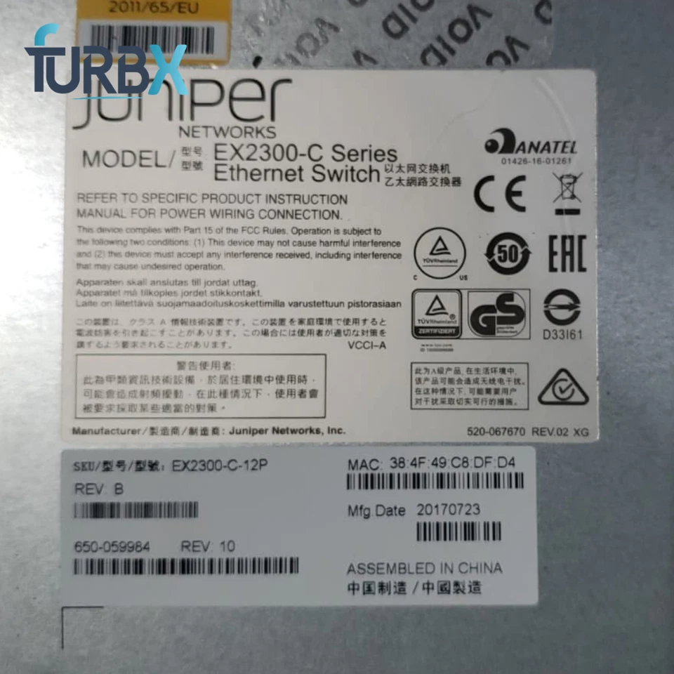 Juniper EX2300 12-Port Gigabit PoE+ Managed Network Switch - Image 3 of 3