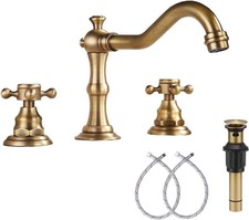 8 inch 2 Handles 3 Holes Widespread Bathroom Sink Faucet Antique Brass Bathroom