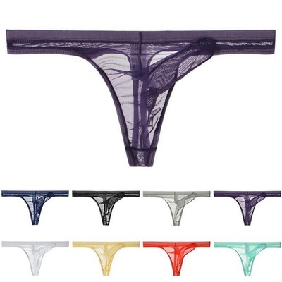 Mens See Through Underwear Elephant Nose Mesh Thongs for Stylish Comfort