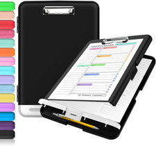Clipboard with Storage, Clip Board 8.5 X 11 with Pen Holder, Plastic