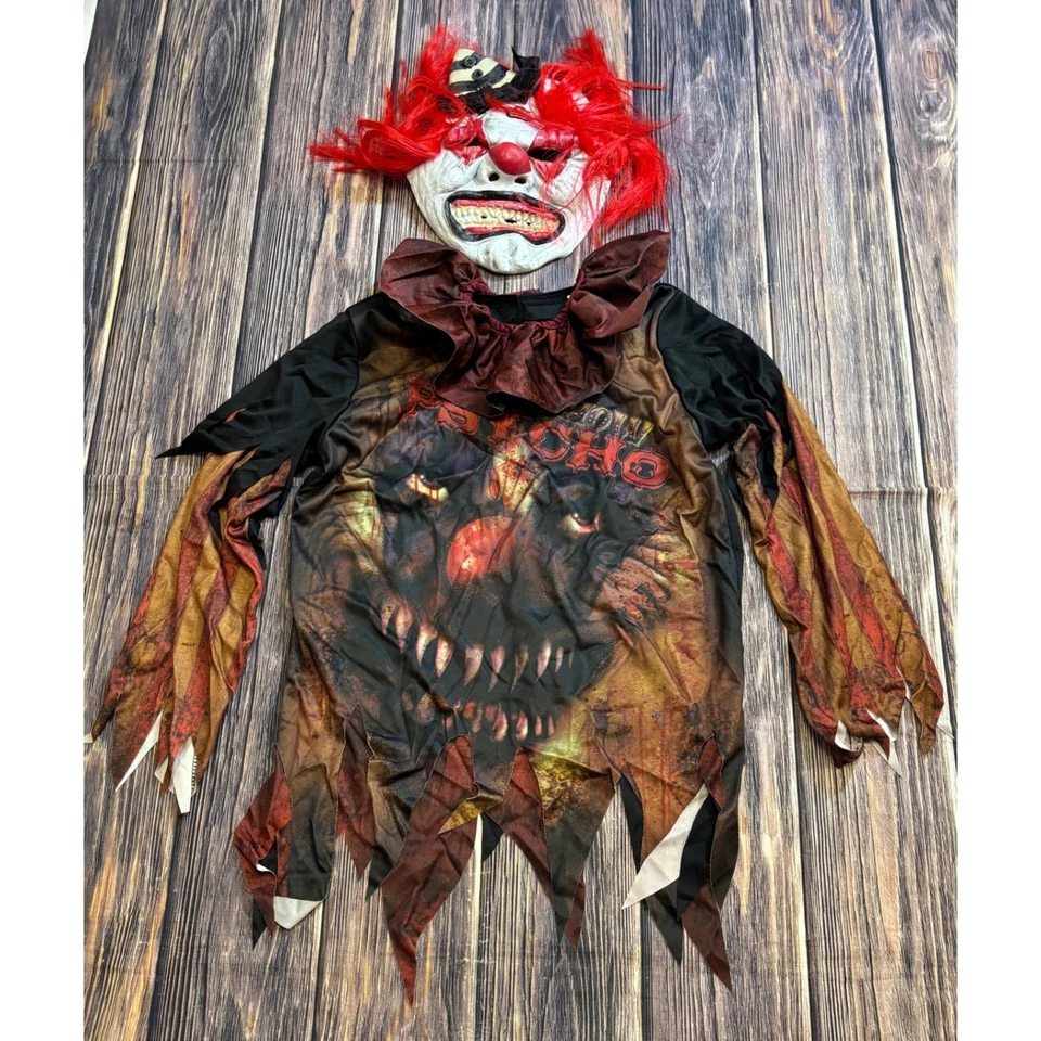 Disfraz de Payaso Psicosis Sideshow Niños M (8-10) Camisa Máscara Halloween Miedo Foto 2 de 4