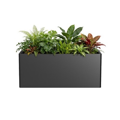 25''x11''x13'' Metal Garden Planter Rectangular Steel Planter for Porch Yard Patios