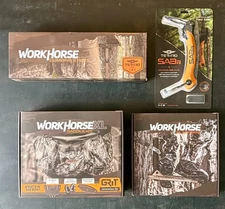 Tethrd Grit Saddle XL Realtree Platform Workhorse Sticks Saw Combo Package New
