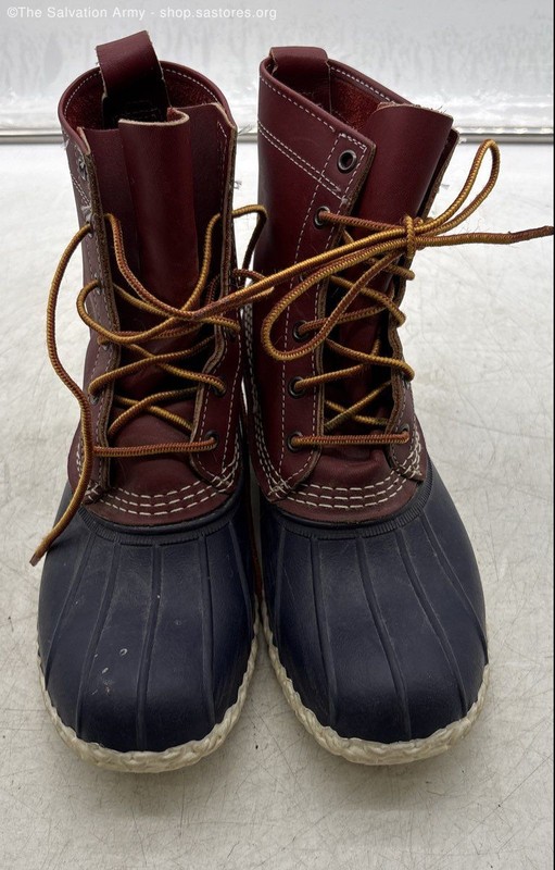L.L. Bean Women's Small Batch Bean 503477 Red Blue Ankle Duck Boots Size 9M