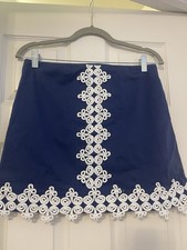 Lilly Pulitzer Women's Vintage Skirt Size 4 One of A Kind Embroidered Cotton