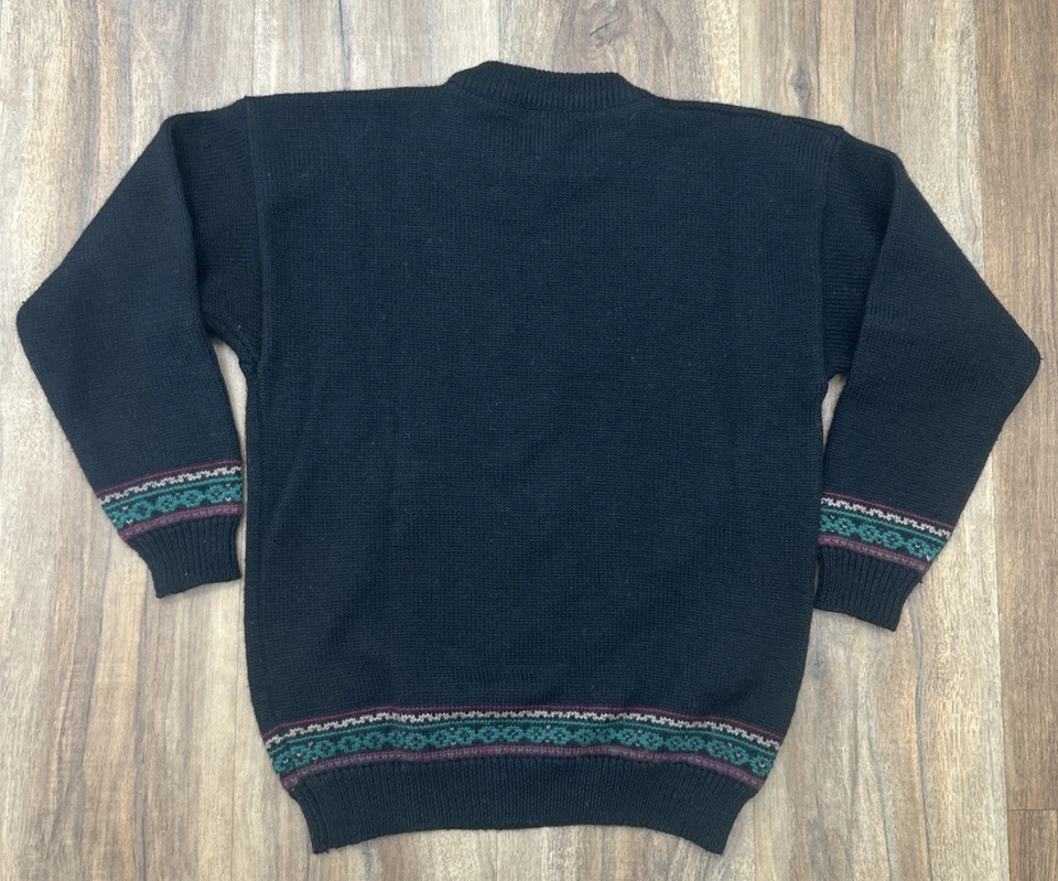 Suéter Vintage Charter Club Lana Tejido Patos Pájaros Negro Para Mujer Talla L Foto 3 de 4