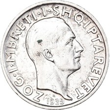 [#1037214] Münze, Albania, Zog I, Frang Ar, 1935, Rome, SS, Silber, KM:16