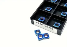 20pcs CCMT21.51 CCMT060204 Carbide Inserts Nano-Blue Coating Insert is Suitable