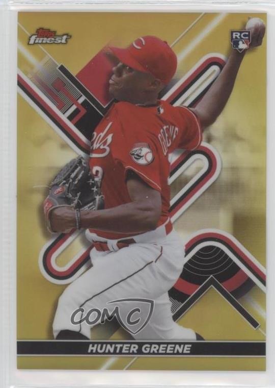2022 Topps Finest Gold Refractor 14/50 Hunter Greene #69 1u6