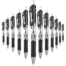 Gel Pens Retractable Rolling Ball Writing Smoothly Large Capacity 0.7mm 12 PCS