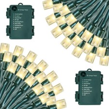 Battery Operated Christmas Lights, 33 FT 100 LED Mini String Lights with Time...