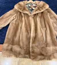 Vintage 50-60 s Mink Fur Coat Caramel Honey Color Hip Length