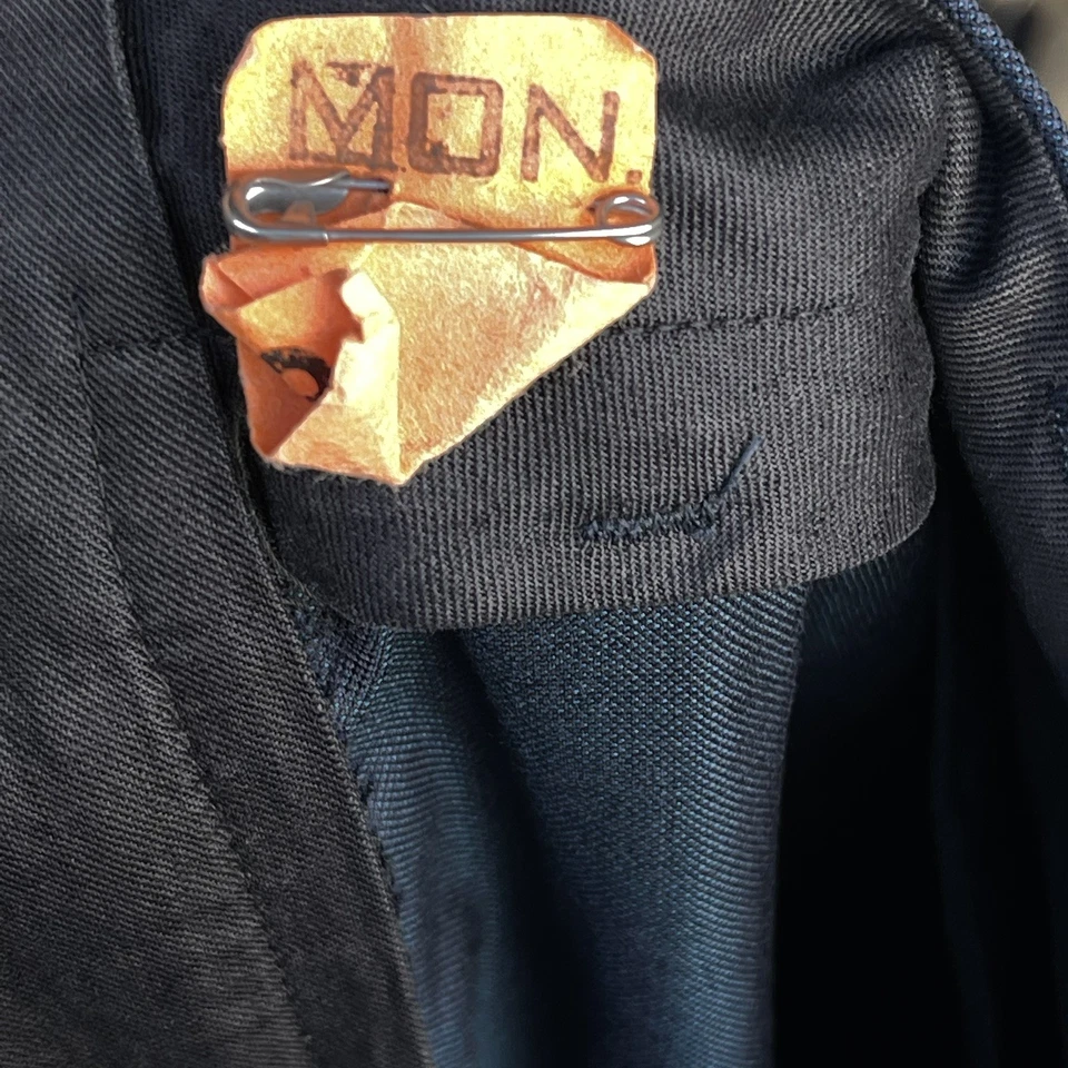 Pantalones de Colección Años 50 60 Azul Verde Piel de Tiburón Seda Gab Pantalones 34x28 Iridiscente Brillante Foto 4 de 4