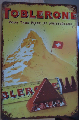 TOBLERONE SCHOKOLADE SCHWEIZ  30 x 20 cm Metallschild
