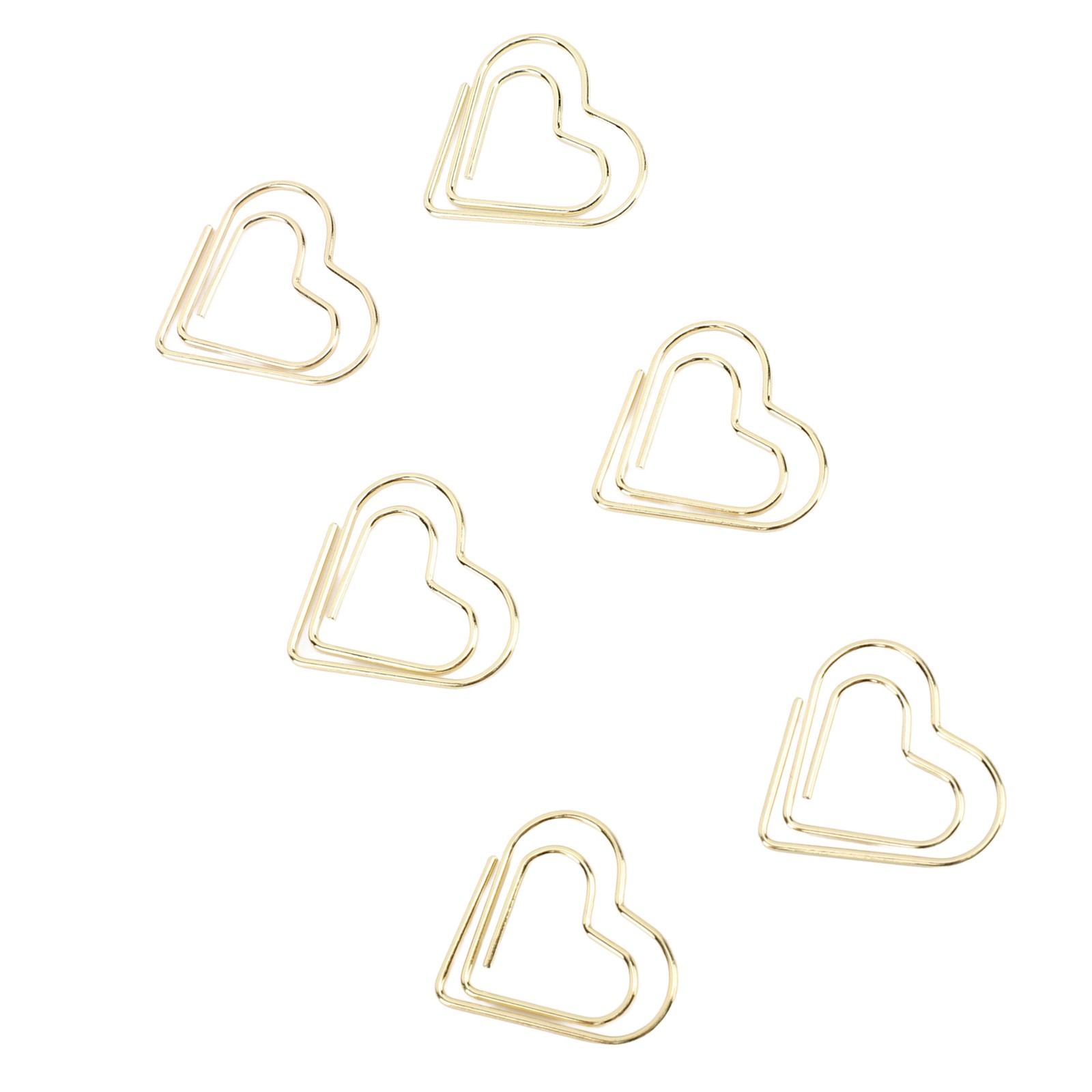 100pcs Heart Shape Paper Clips Cute Metal Paper Clips Portable Adorable Small Pa