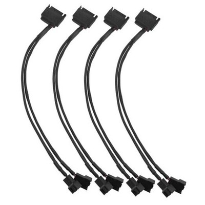 DJF PC Fan Splitter SATA to 2 x 3 pin /4 pin PMW 12V PC Case Fan Power Adapter