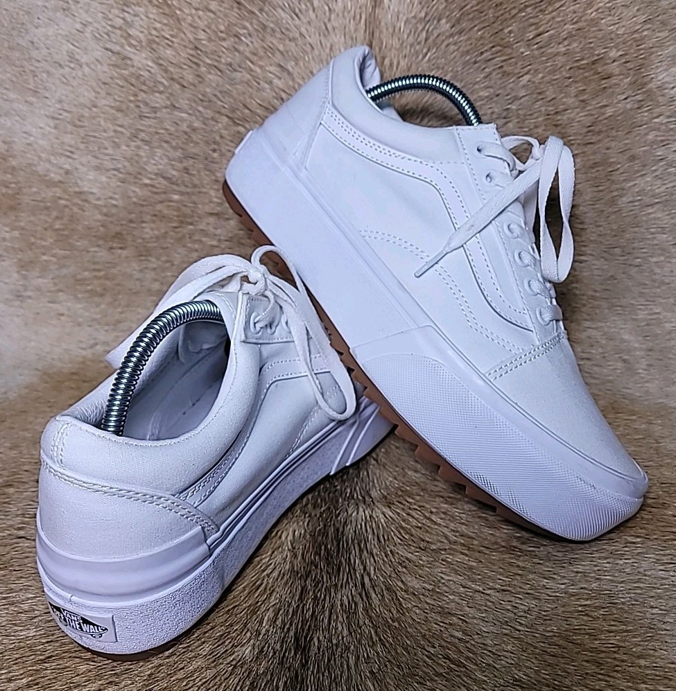 Vans 500714 Old Skool Stackform White Canvas Plat… - image 1