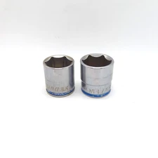 Set (2) Duralast 1 -1/4" & 1 3/16" 75-814 & 75-813 1/2" Drive Chrome Sockets SAE