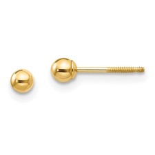 14k Yellow Gold Polished 3mm Ball Stud Earrings 0.19gm L 3mm, W 3mm