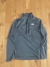 The North Face Women's 1/4 Zip Gray Sweatshirt S Long Sleeve Mock Neck