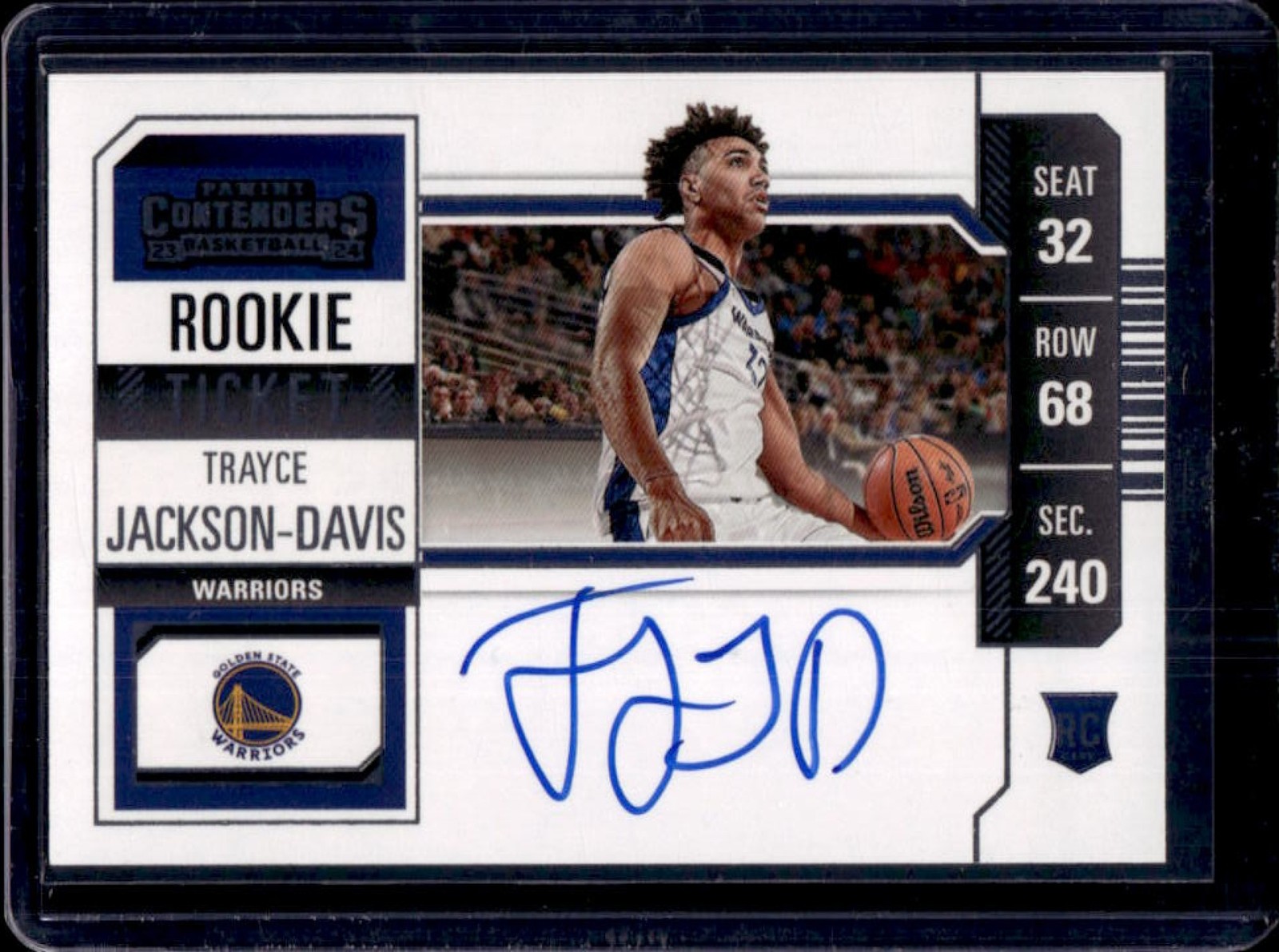 2023-24 Contenders Trayce Jackson-Davis RC Rookie Ticket Variation Auto #107b