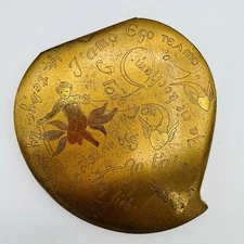 Elgin Vintage Gold Brass American Makeup Compact