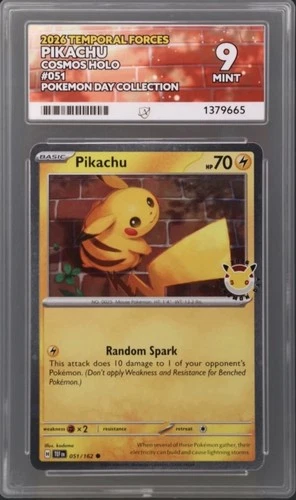 Pikachu 051/162 ACE 9 Pokemon TCG Temporal Forces Pokemon Day 2026