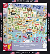 National Parks Map 500 Piece Jigsaw Puzzle for Adults by Ceaco