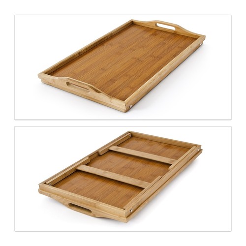 Bambus betttablett Bett-Tablett Frühstückstablett Klapptisch leicht natur - Bild 6 von 8