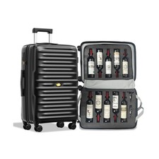 Wine Luggage, 10 Bottle Travel Case, Durable Spinner Wheels, TSA Lock, Remova...